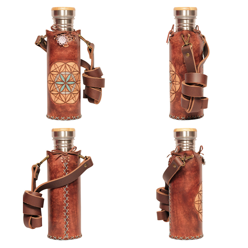 Seed of life Brown A Deluxe Vesica waterbottlecase collage Seed of life Brown A Deluxe Vesica waterbottlecase collage