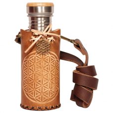 Flower of life Timber brown Deluxe Vesica waterbottlecase 1 of 4 A 532ml