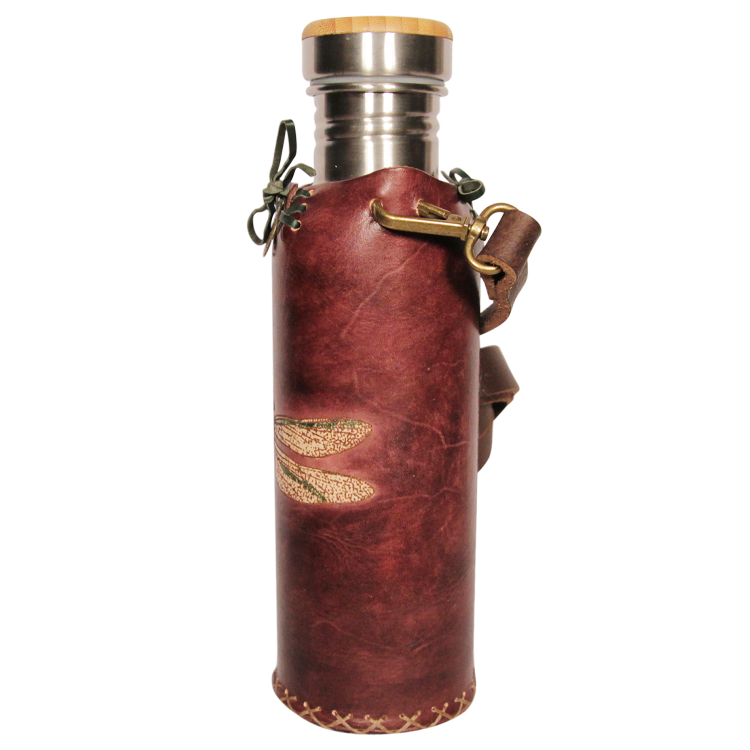 Dragonfly brown Deluxe Vesica waterbottlecase 2 of 4.