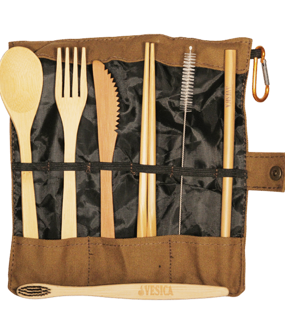 Bamboo Cutlery Brown Set