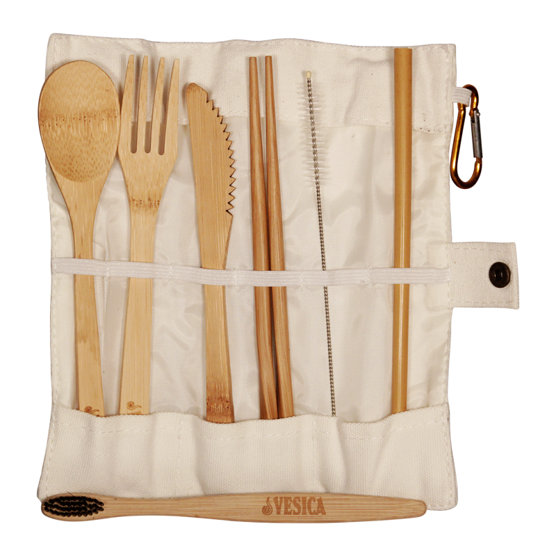Bamboo Cutlery White Set